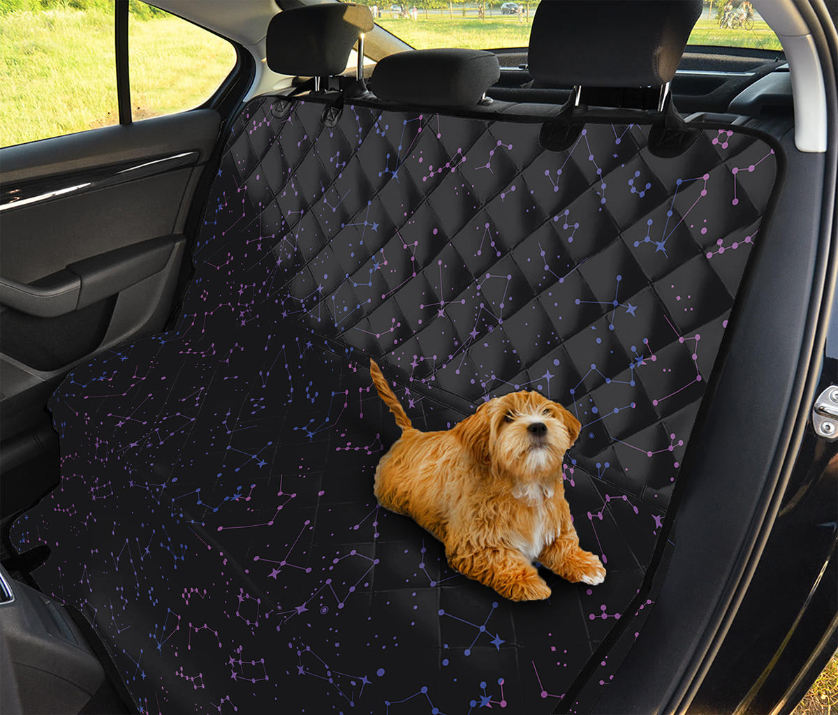 Purple Zodiac Stars Pattern Print Pet Car Back Seat Cover