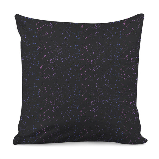 Purple Zodiac Stars Pattern Print Pillow Cover