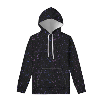 Purple Zodiac Stars Pattern Print Pullover Hoodie