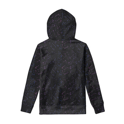 Purple Zodiac Stars Pattern Print Pullover Hoodie