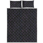 Purple Zodiac Stars Pattern Print Quilt Bed Set
