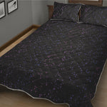 Purple Zodiac Stars Pattern Print Quilt Bed Set