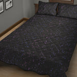 Purple Zodiac Stars Pattern Print Quilt Bed Set