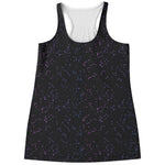Purple Zodiac Stars Pattern Print Women's Racerback Tank Top