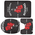 Put On Your Boxing Gloves Print 3 Piece Bath Mat Set