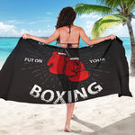 Put On Your Boxing Gloves Print Beach Sarong Wrap