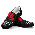 Put On Your Boxing Gloves Print Black Slip On Sneakers