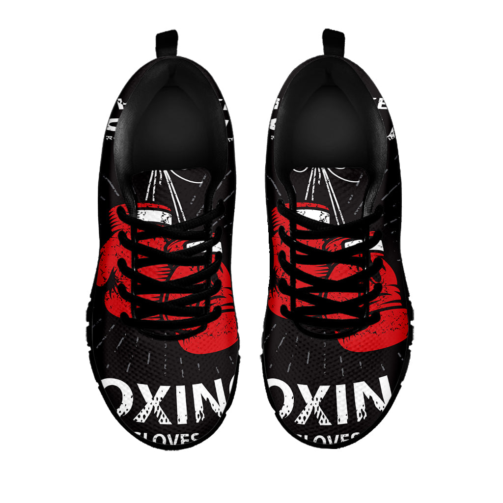 Put On Your Boxing Gloves Print Black Sneakers