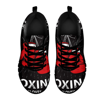 Put On Your Boxing Gloves Print Black Sneakers