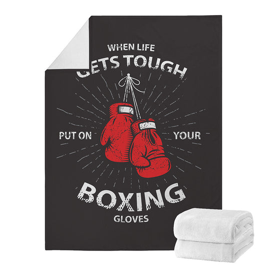 Put On Your Boxing Gloves Print Blanket