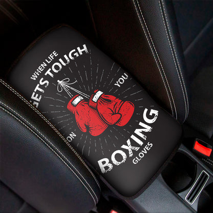 Put On Your Boxing Gloves Print Car Center Console Cover