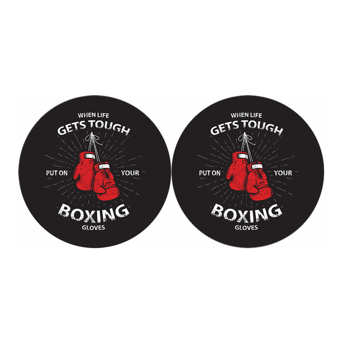 Put On Your Boxing Gloves Print Car Coasters