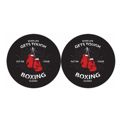 Put On Your Boxing Gloves Print Car Coasters
