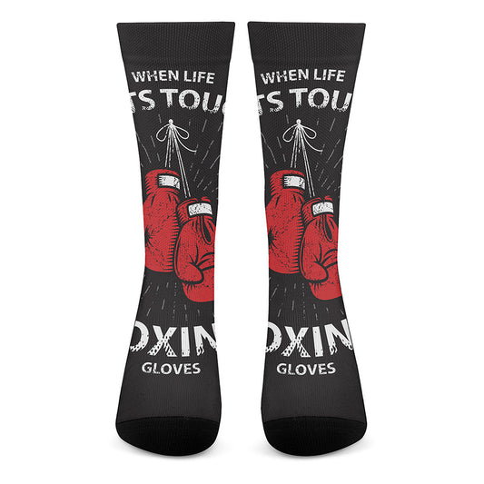 Put On Your Boxing Gloves Print Crew Socks