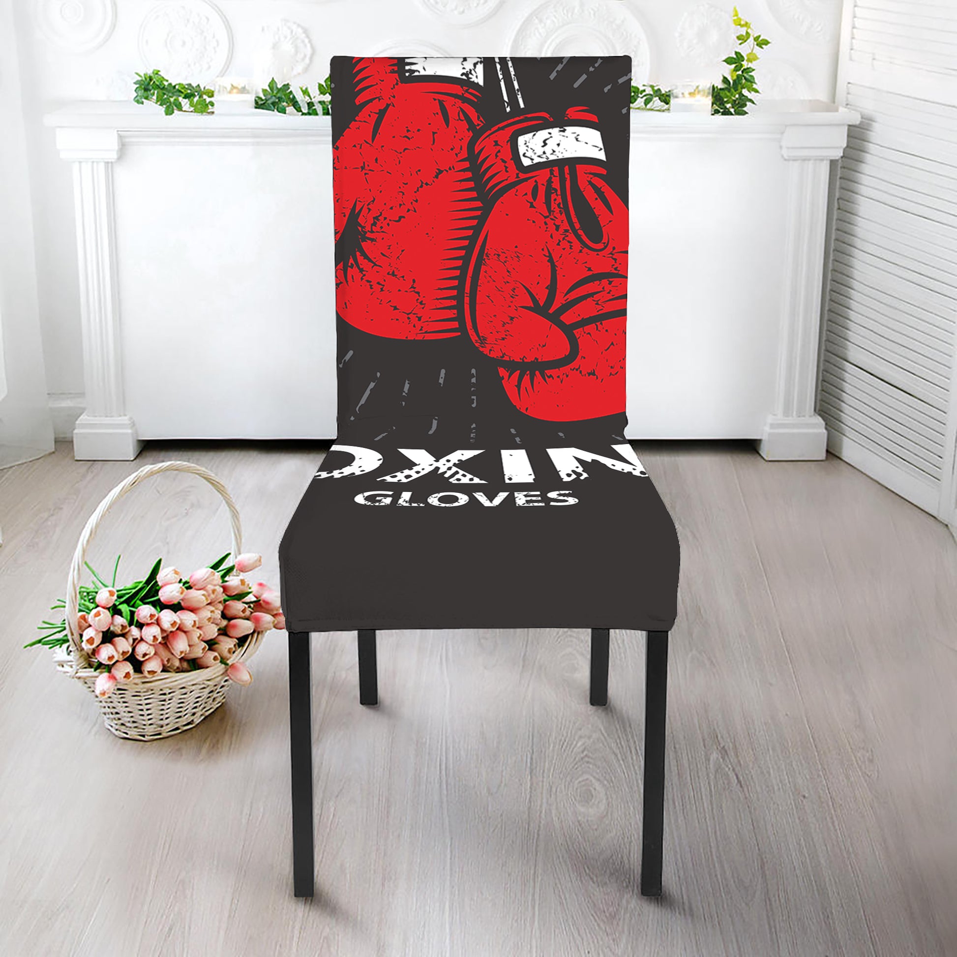 Put On Your Boxing Gloves Print Dining Chair Slipcover