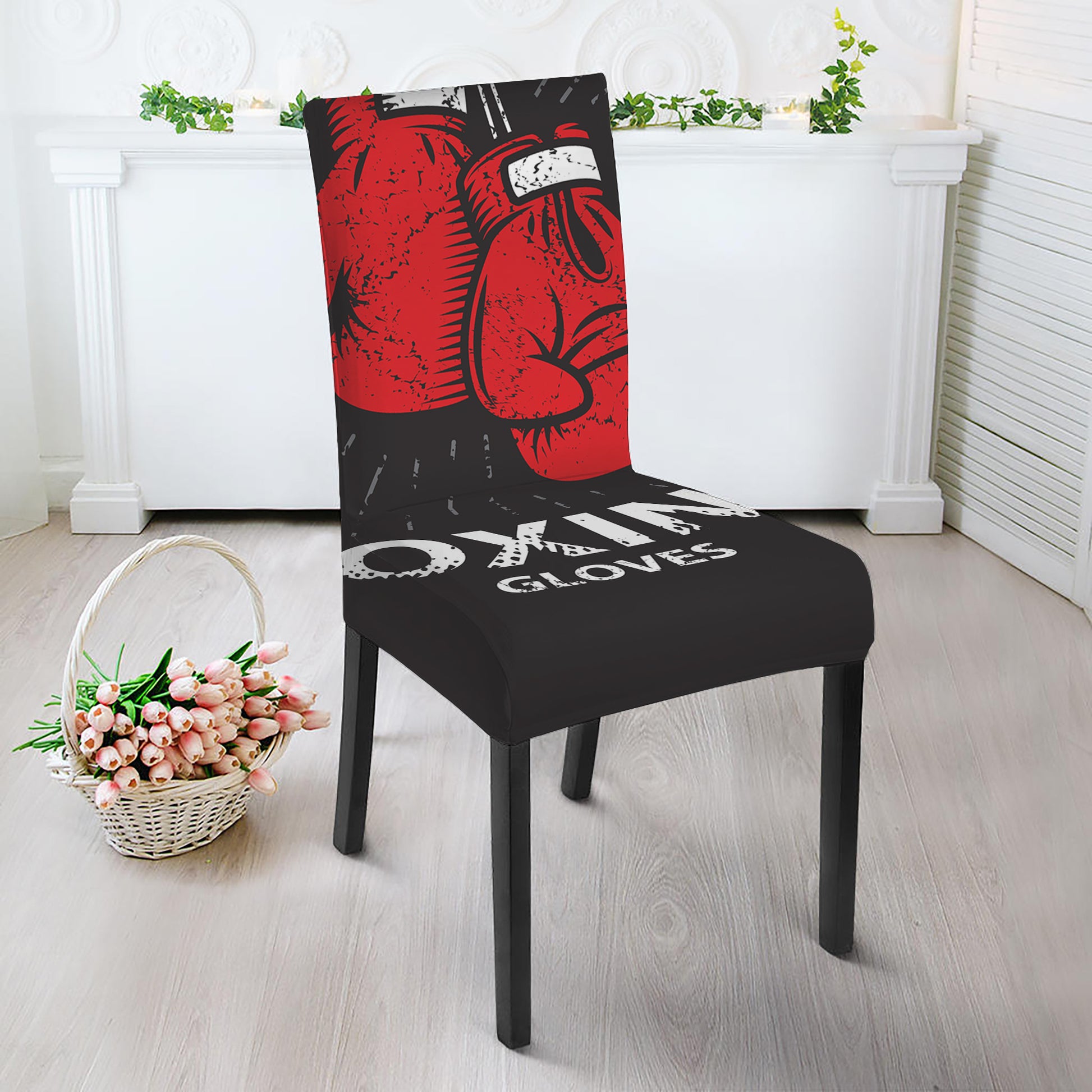 Put On Your Boxing Gloves Print Dining Chair Slipcover