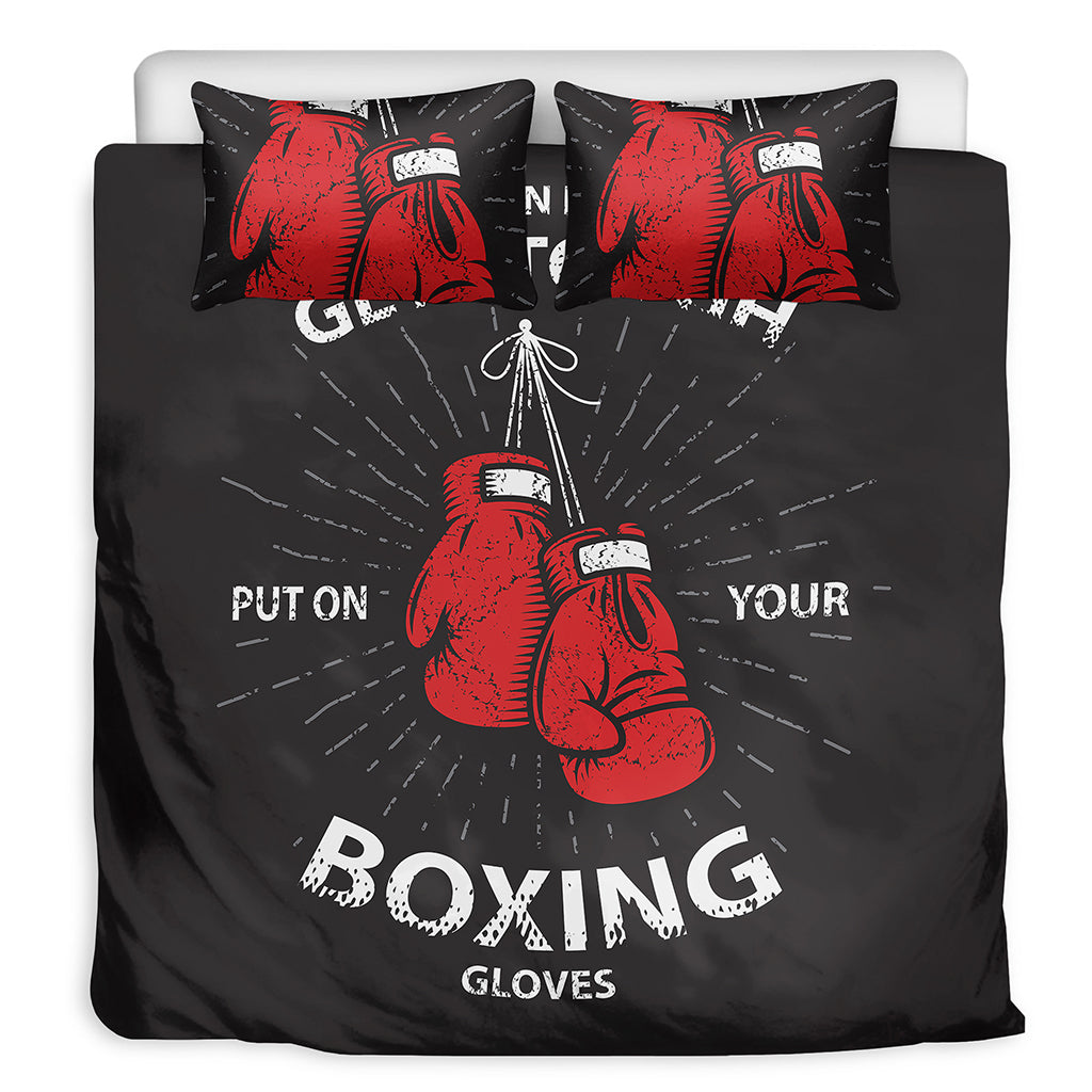 Put On Your Boxing Gloves Print Duvet Cover Bedding Set