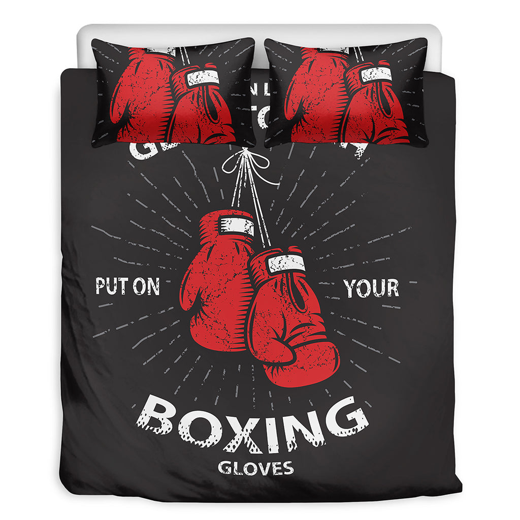 Put On Your Boxing Gloves Print Duvet Cover Bedding Set