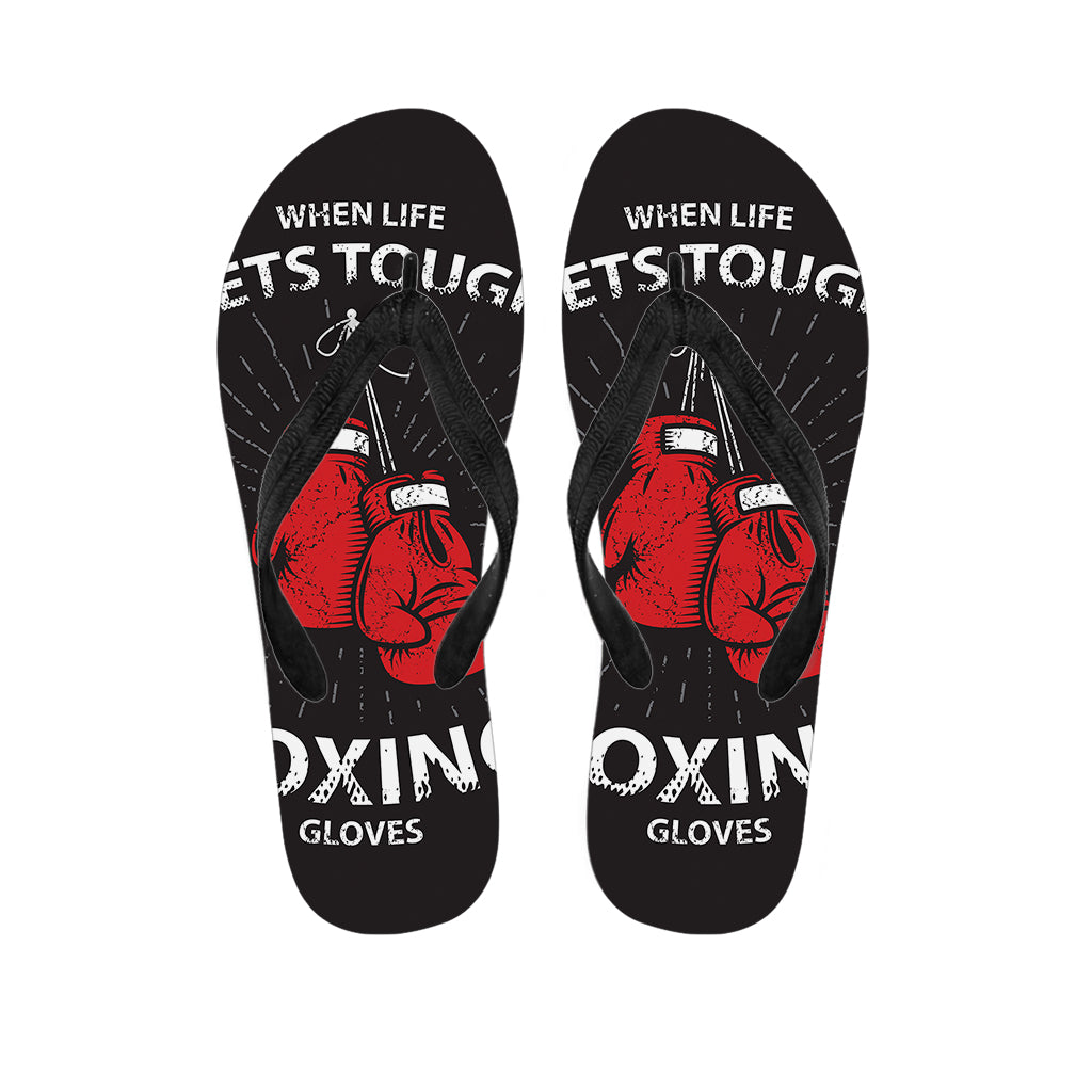 Put On Your Boxing Gloves Print Flip Flops