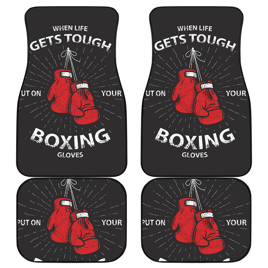Put On Your Boxing Gloves Print Front and Back Car Floor Mats