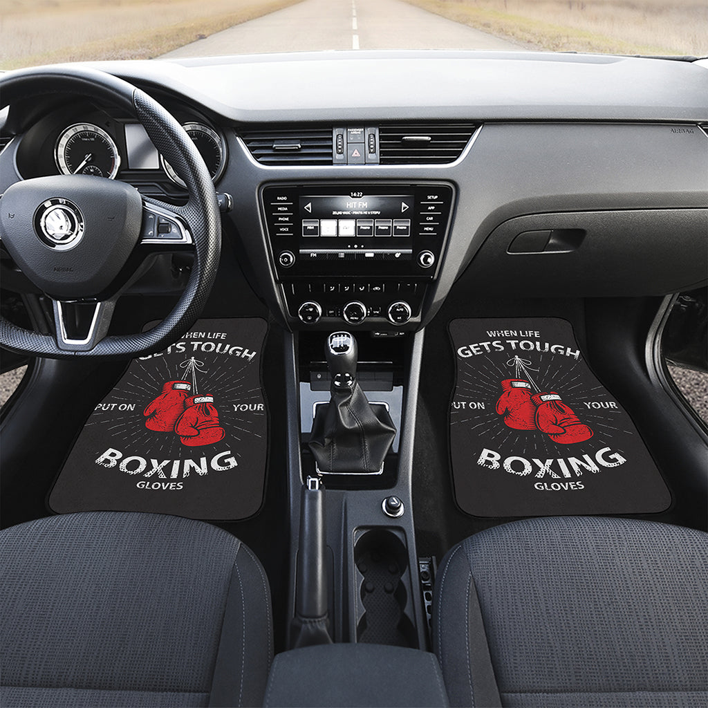 Put On Your Boxing Gloves Print Front and Back Car Floor Mats
