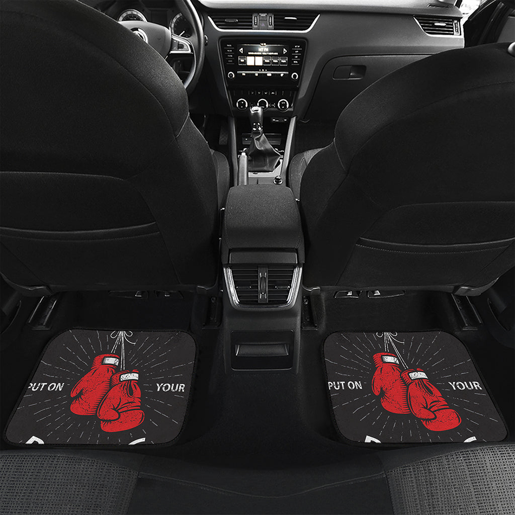 Put On Your Boxing Gloves Print Front and Back Car Floor Mats