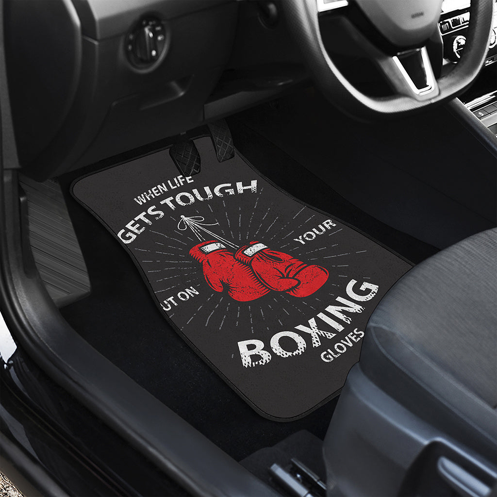 Put On Your Boxing Gloves Print Front and Back Car Floor Mats