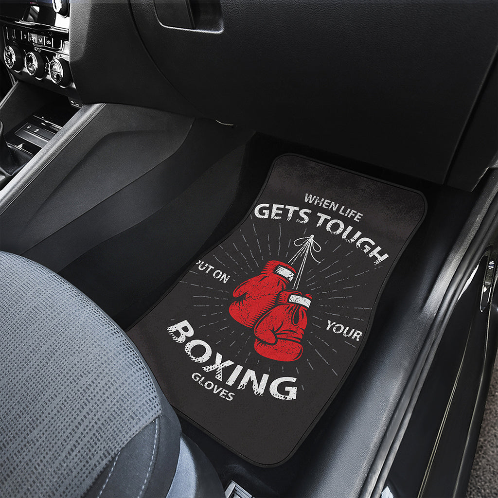 Put On Your Boxing Gloves Print Front and Back Car Floor Mats