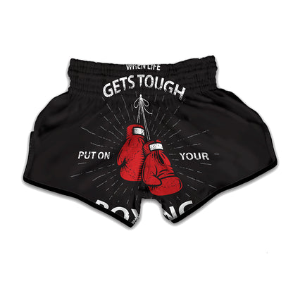 Put On Your Boxing Gloves Print Muay Thai Boxing Shorts