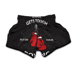 Put On Your Boxing Gloves Print Muay Thai Boxing Shorts