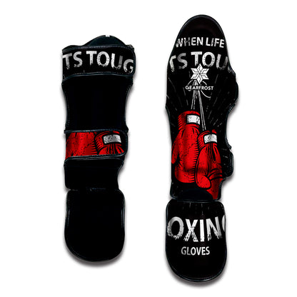Put On Your Boxing Gloves Print Muay Thai Shin Guard