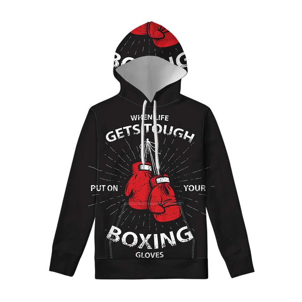 Put On Your Boxing Gloves Print Pullover Hoodie