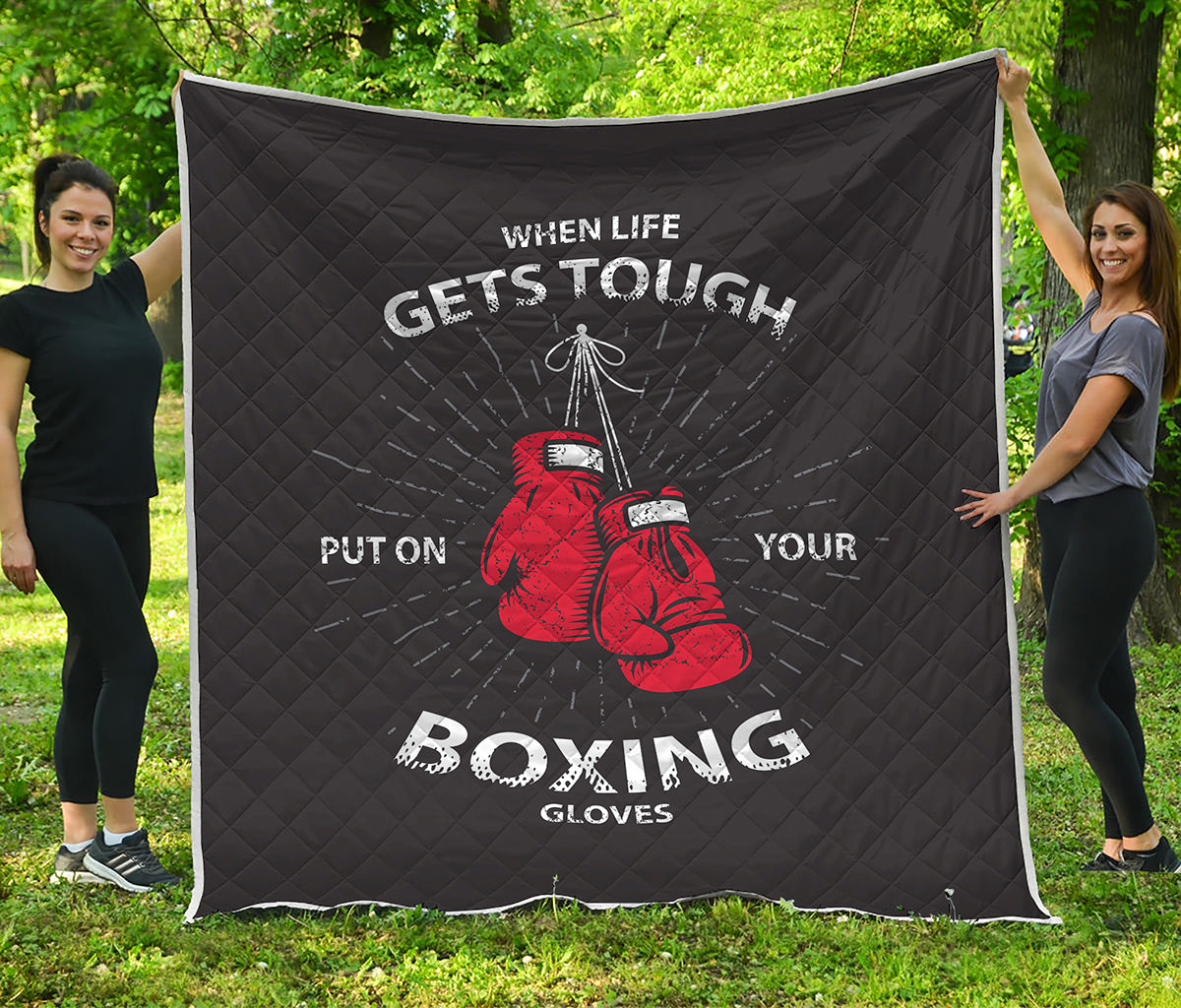 Put On Your Boxing Gloves Print Quilt