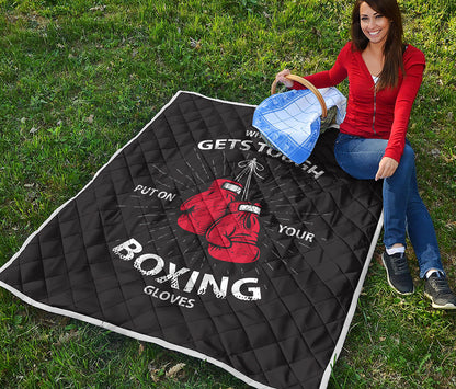 Put On Your Boxing Gloves Print Quilt