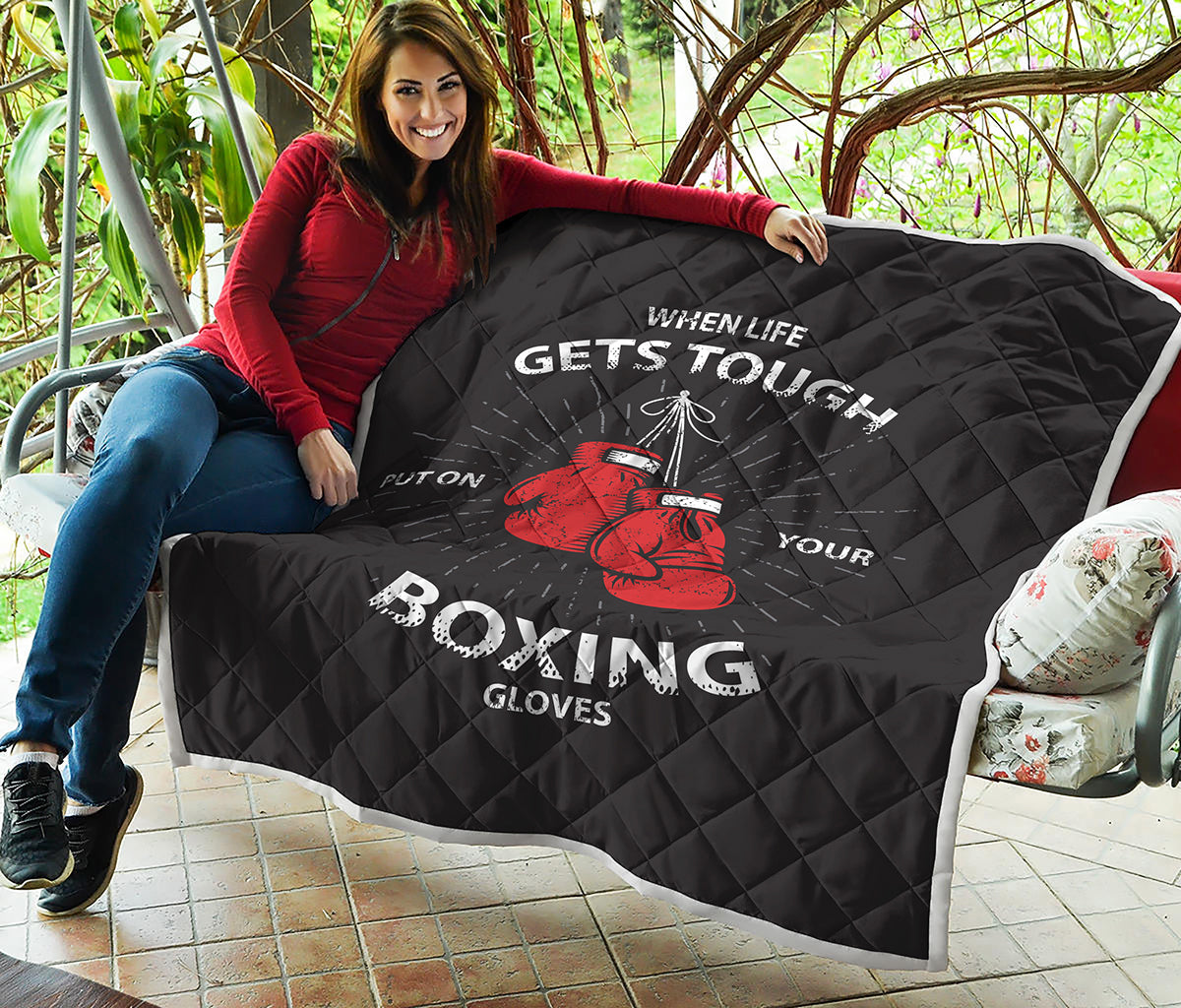 Put On Your Boxing Gloves Print Quilt