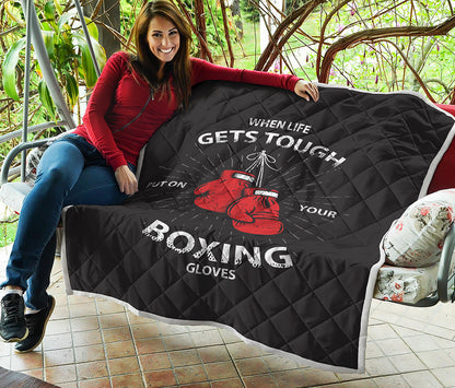 Put On Your Boxing Gloves Print Quilt