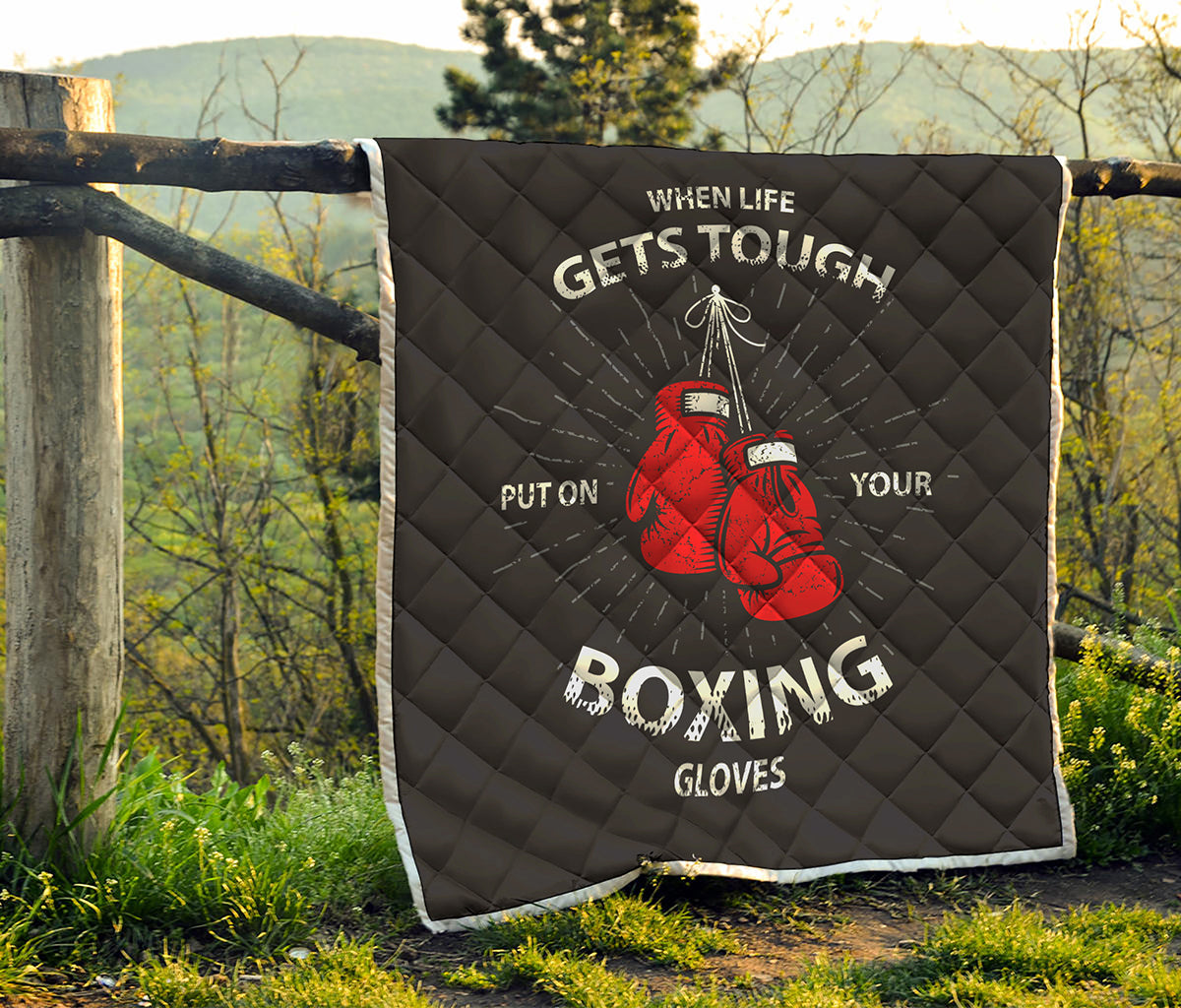Put On Your Boxing Gloves Print Quilt