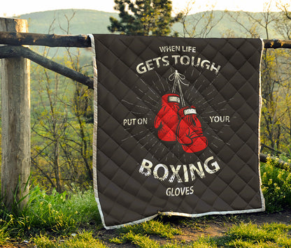 Put On Your Boxing Gloves Print Quilt