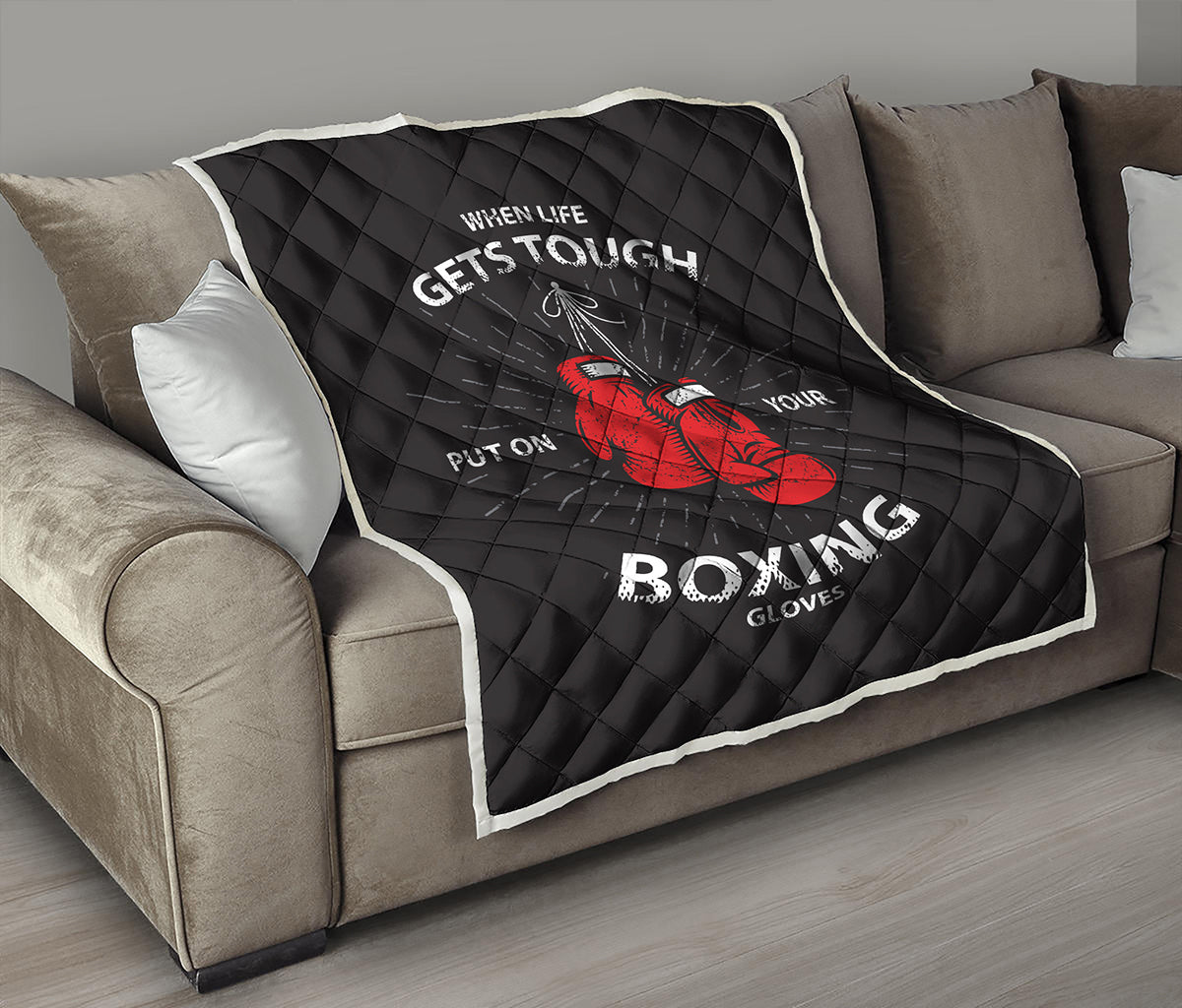Put On Your Boxing Gloves Print Quilt