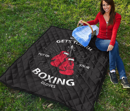 Put On Your Boxing Gloves Print Quilt