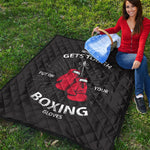 Put On Your Boxing Gloves Print Quilt