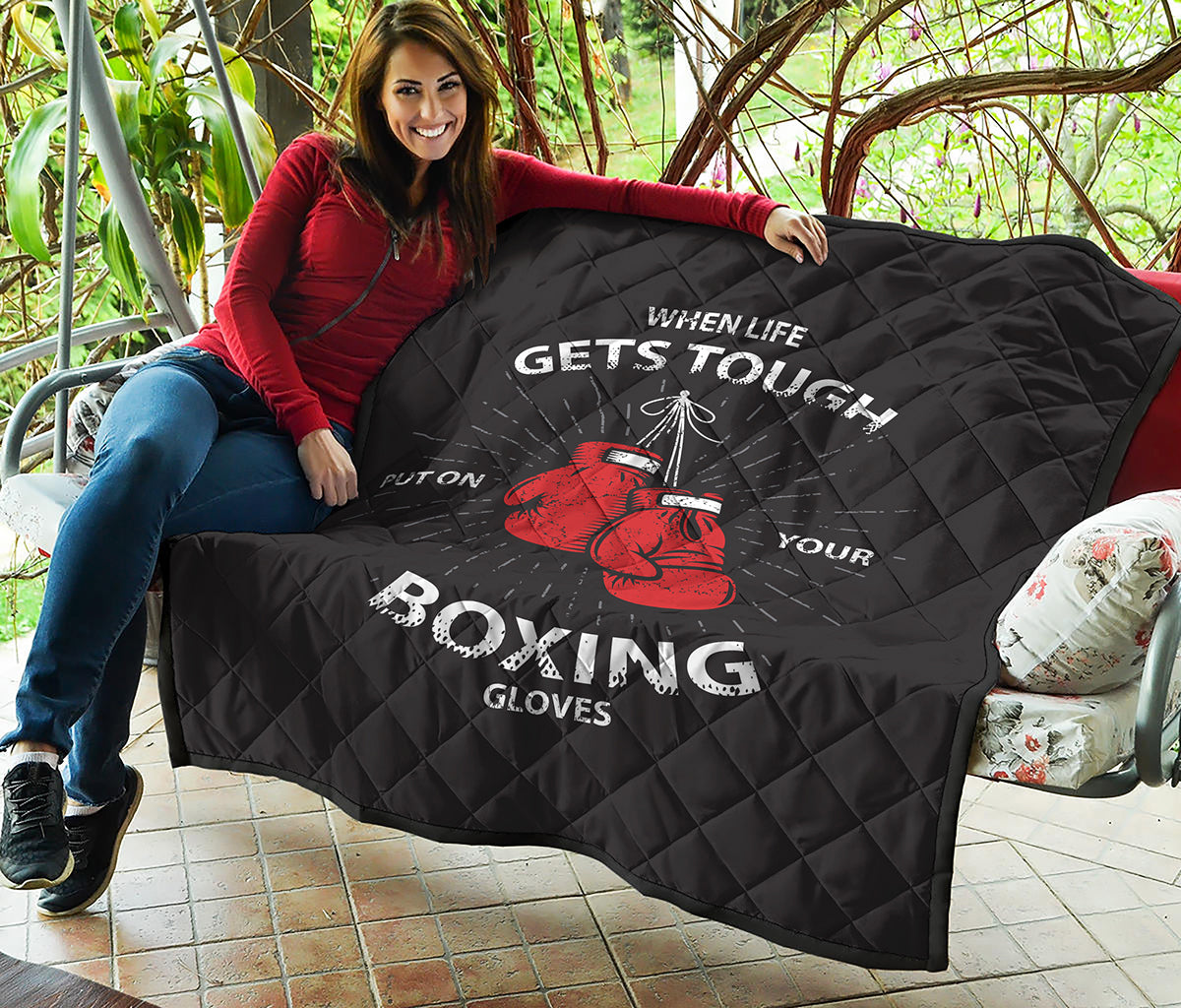 Put On Your Boxing Gloves Print Quilt