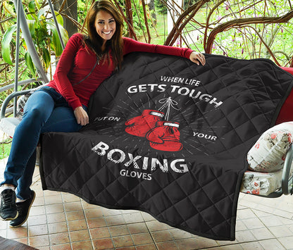 Put On Your Boxing Gloves Print Quilt
