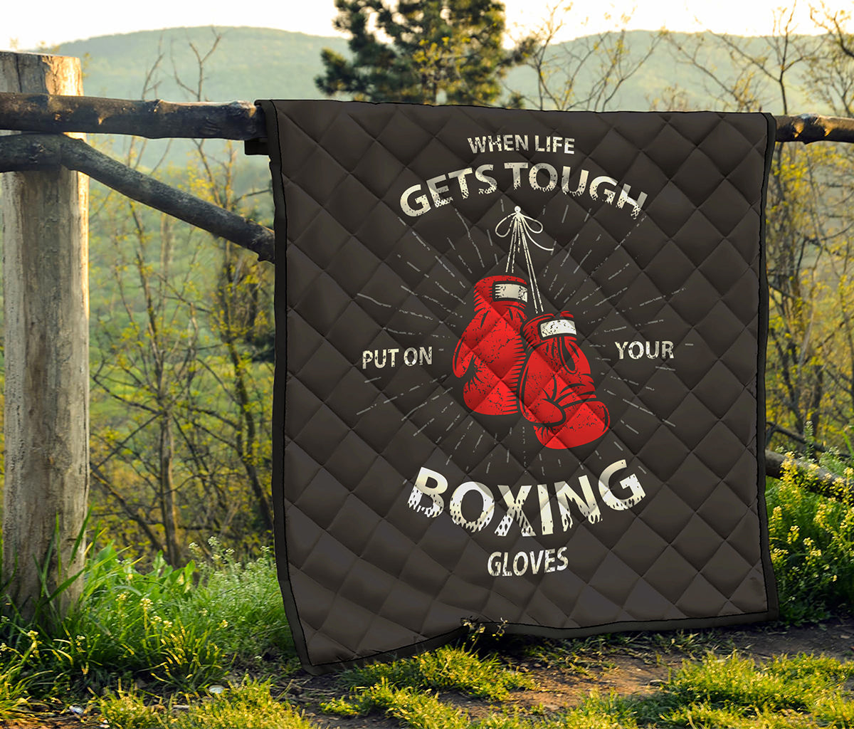 Put On Your Boxing Gloves Print Quilt