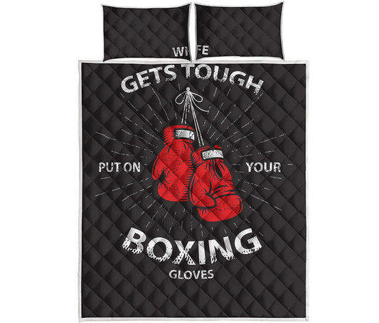 Put On Your Boxing Gloves Print Quilt Bed Set
