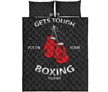 Put On Your Boxing Gloves Print Quilt Bed Set