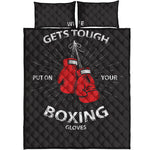 Put On Your Boxing Gloves Print Quilt Bed Set