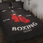 Put On Your Boxing Gloves Print Quilt Bed Set
