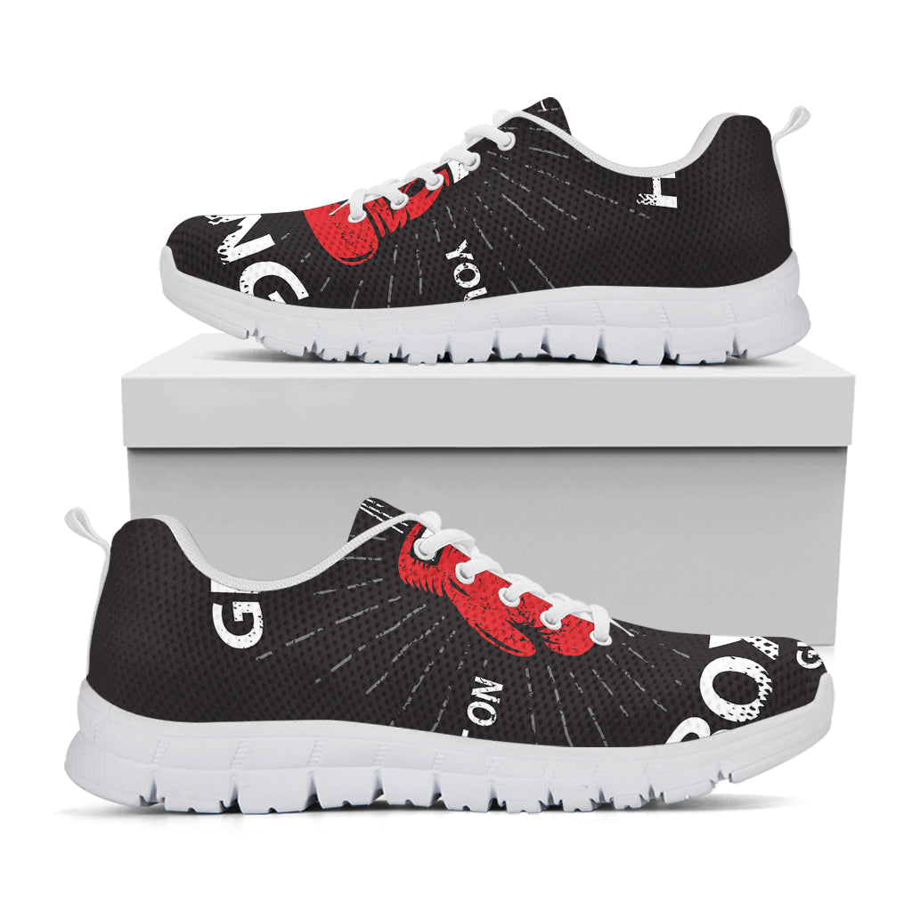 Put On Your Boxing Gloves Print White Sneakers