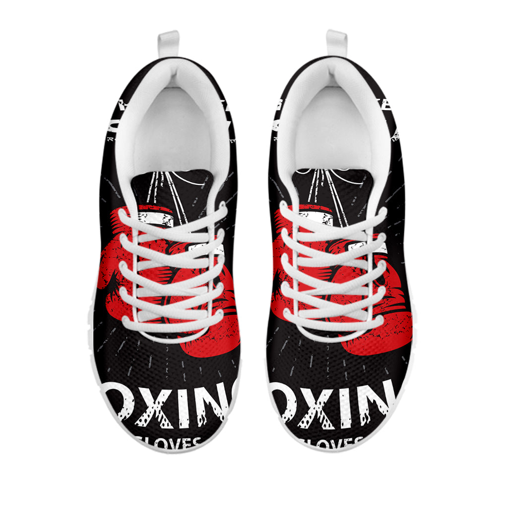 Put On Your Boxing Gloves Print White Sneakers